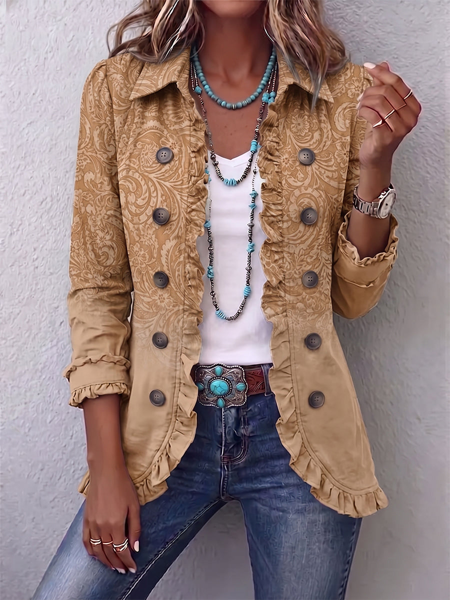 Christine | Western Pattern Ruffle Jacket