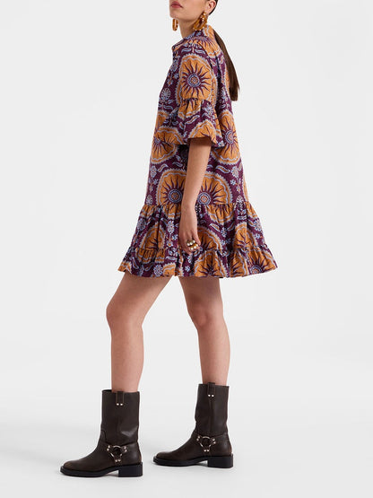 Dropped Waist Tiered Mini Dress