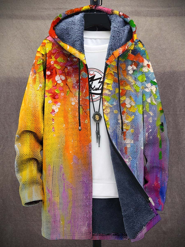 Nami | Sherpa-Lined Cardigan with Japanese Art Print