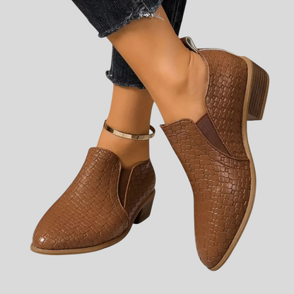 Éliane | Braided Ankle Boots with Block Heel