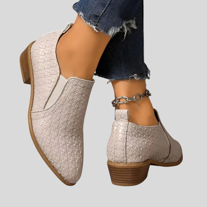 Éliane | Braided Ankle Boots with Block Heel