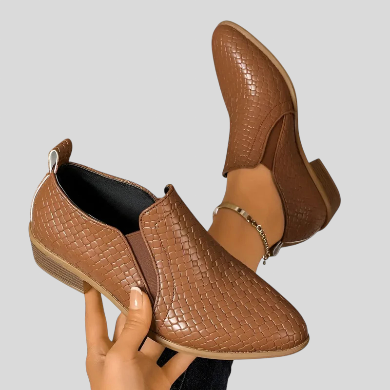 Éliane | Braided Ankle Boots with Block Heel