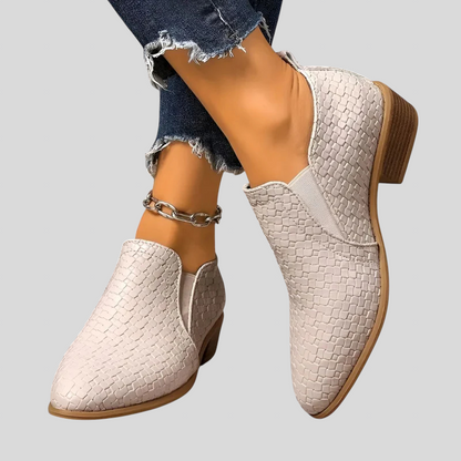Éliane | Braided Ankle Boots with Block Heel