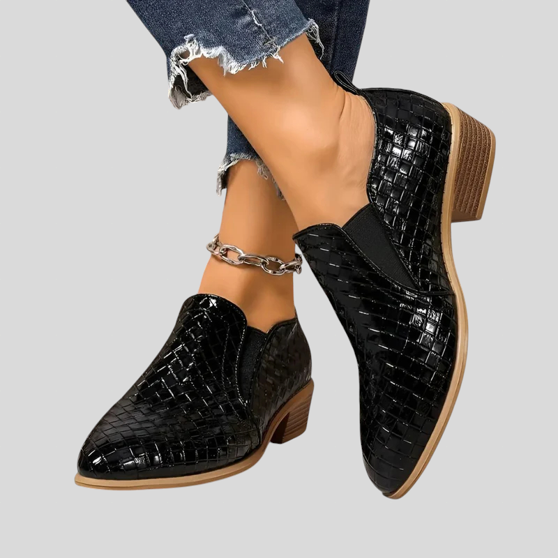 Éliane | Braided Ankle Boots with Block Heel