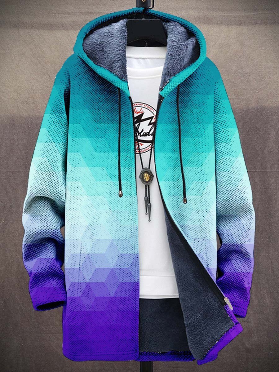Nami | Sherpa-Lined Cardigan with Japanese Art Print