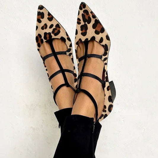 Franca | Heeled Shoes with Leopard Strap
