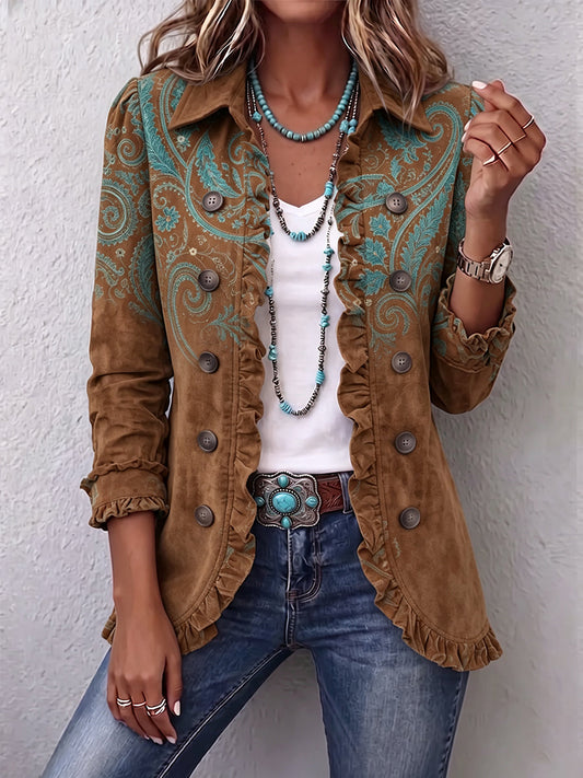 Véronique | Paisley Print Ruffled Jacket
