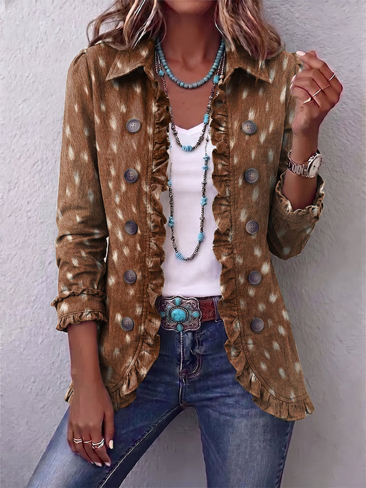 Françoise | Bohemian Animal Print Pleated Coat