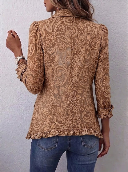 Suzanne | Vintage Bohemian Floral Print Pleated Jacket