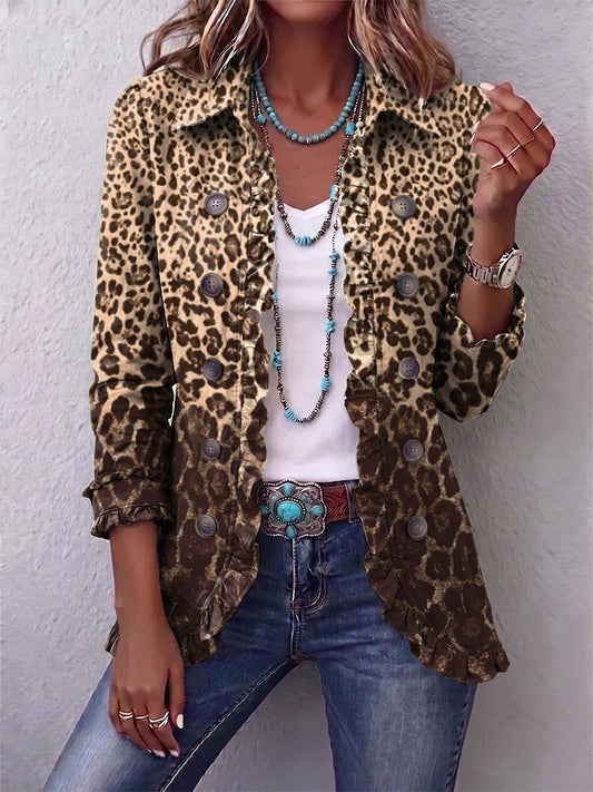 Jacqueline | Leopard Print Pleated Coat