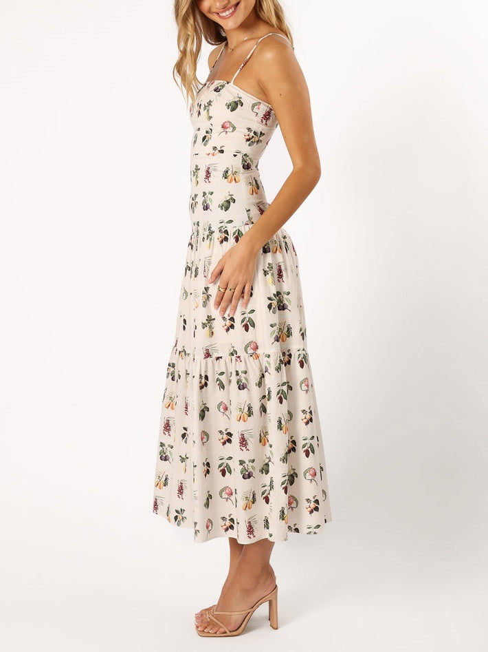 Fruit Floral Midi Dress