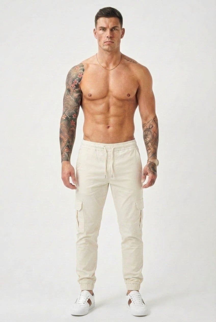 Revley Cargo Jogger - Cream