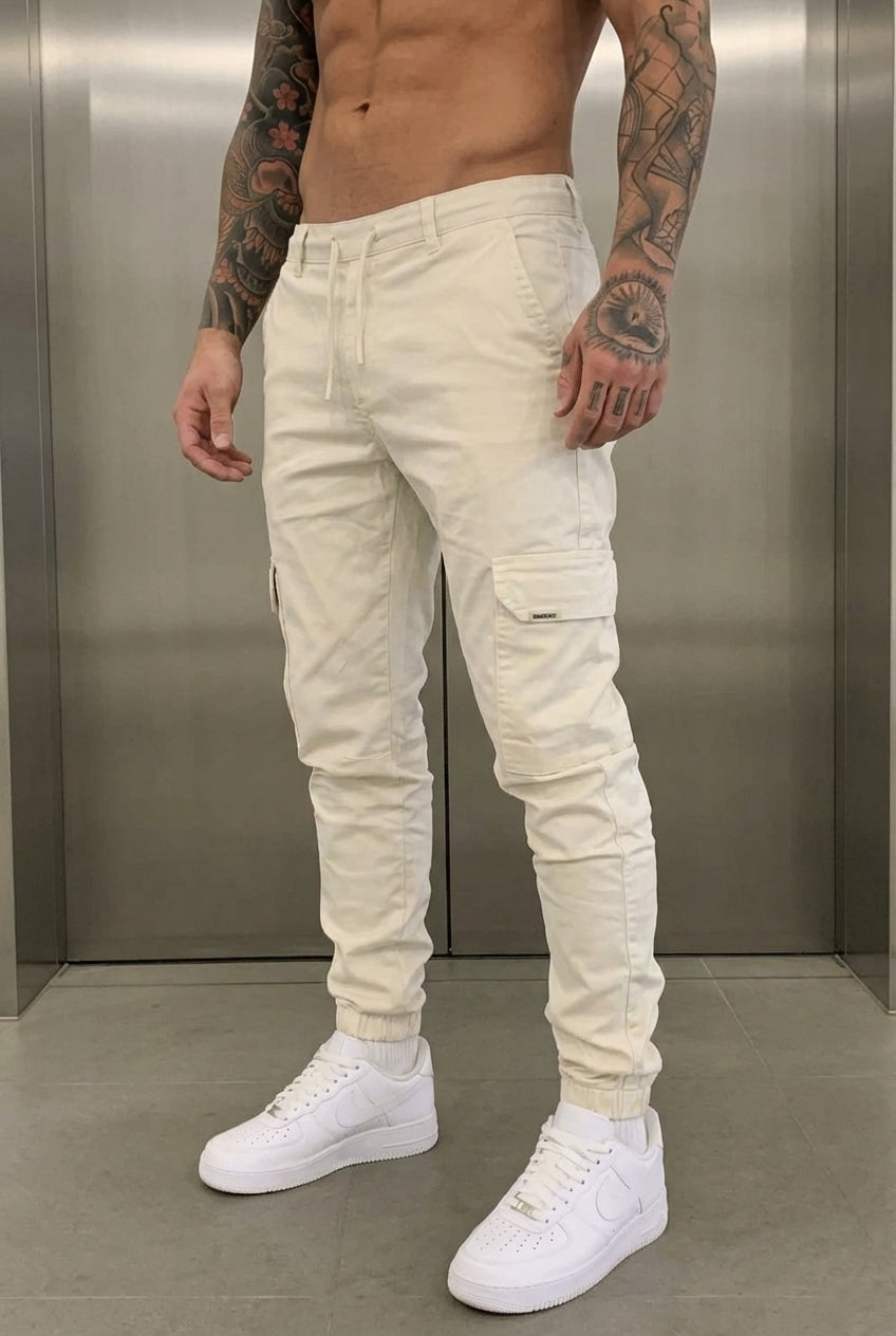 Revley Cargo Jogger - Cream