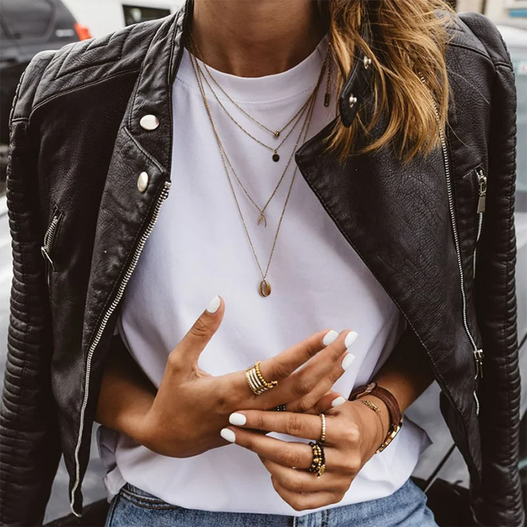 Women's Leather Jacket | Quilted Biker Moto