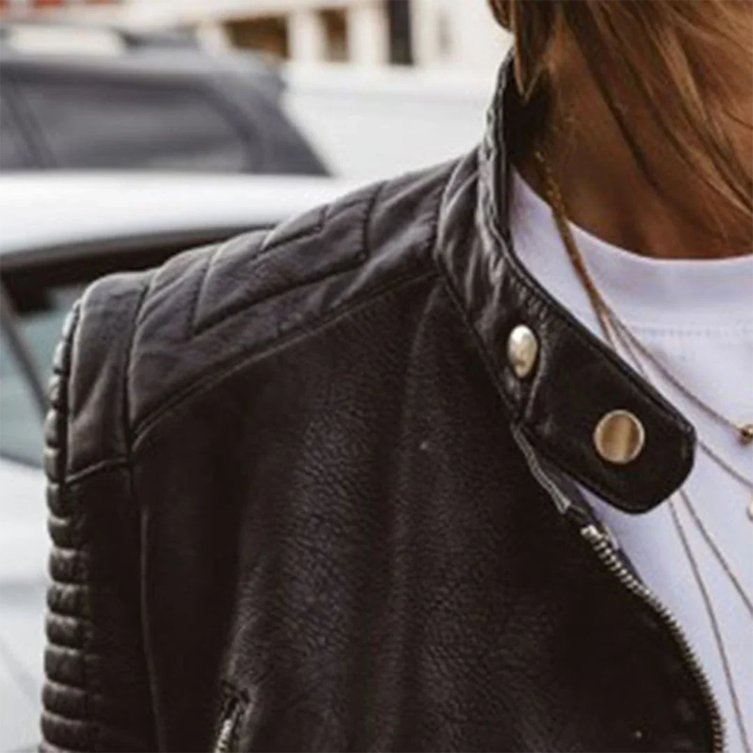 Women's Leather Jacket | Quilted Biker Moto